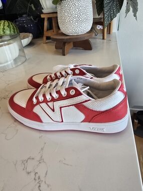 Vans Women's Red & White Low-Top Sneakers